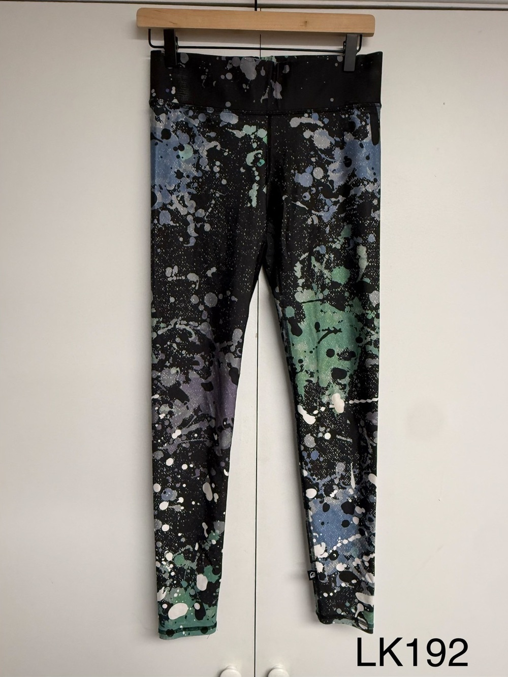 Terez Paint Splatter Print Leggings Black Multi Size Medium